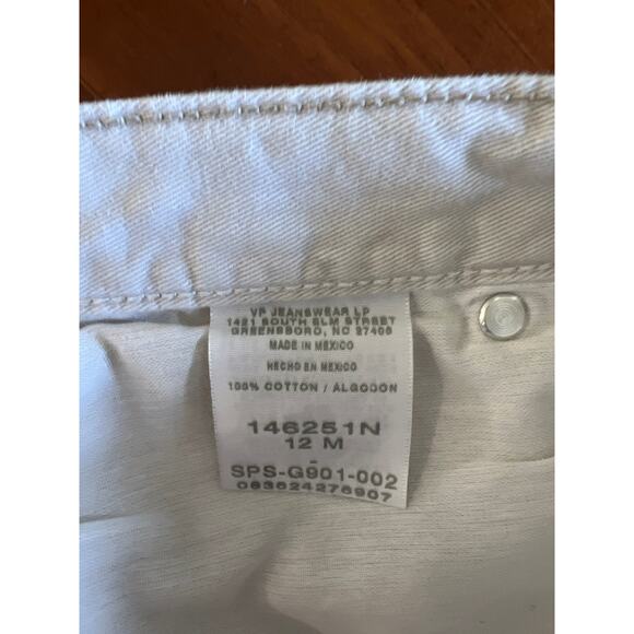 Riders by Lee Vintage Beige Twill Jeans Shorts Size 12 High Waist - Picture 3 of 8